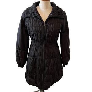 Elie Tahari Black quilted long puffer coat XS